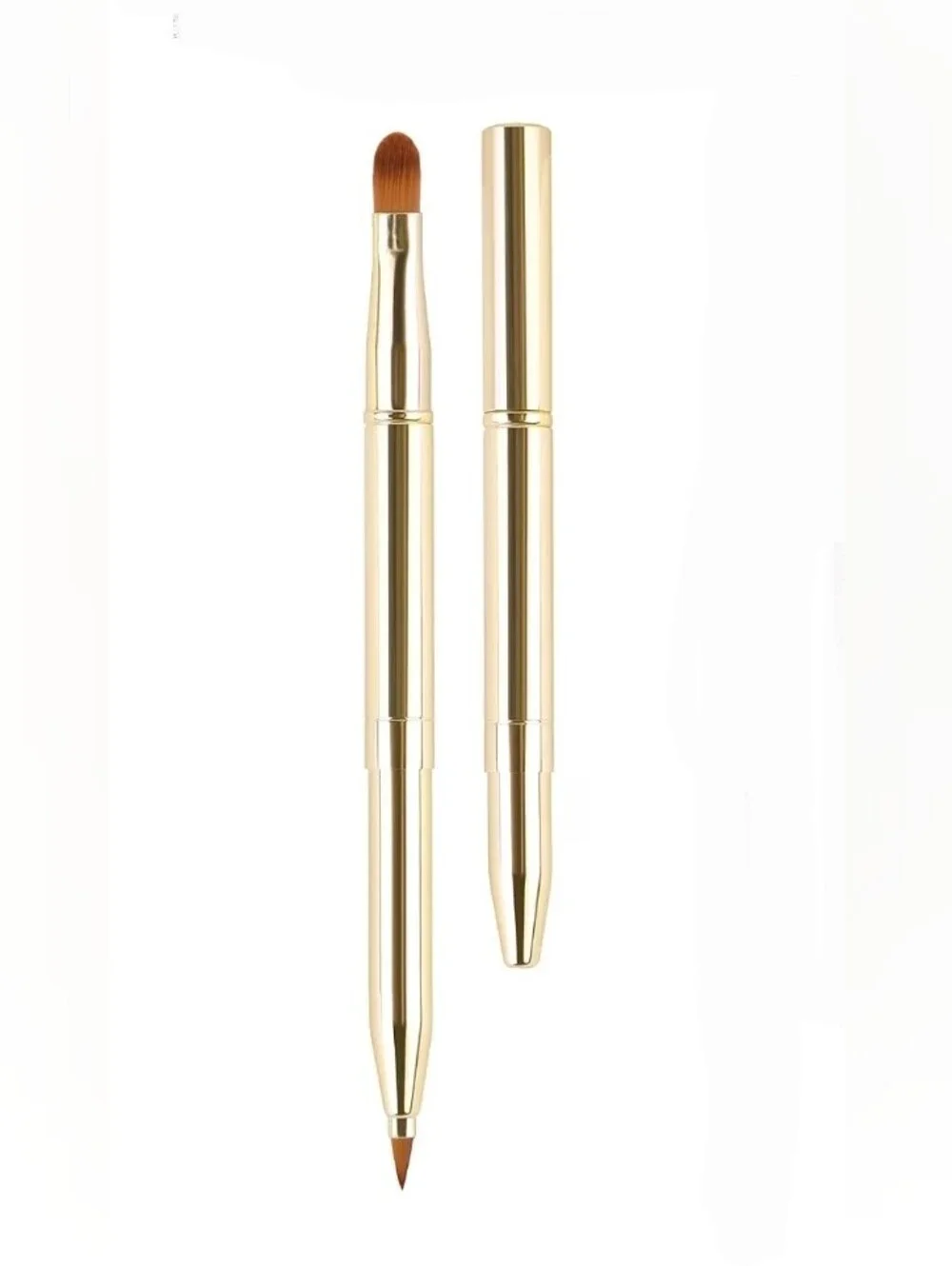 Gold Retractable Dual Sided Lip Brush- Pointed & Rounded Tips BNIB